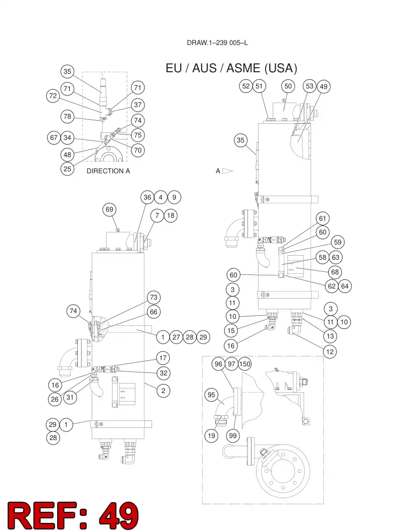 55184429 551 844 29 OIL SEPARATOR - Sandvik Technical Drawing