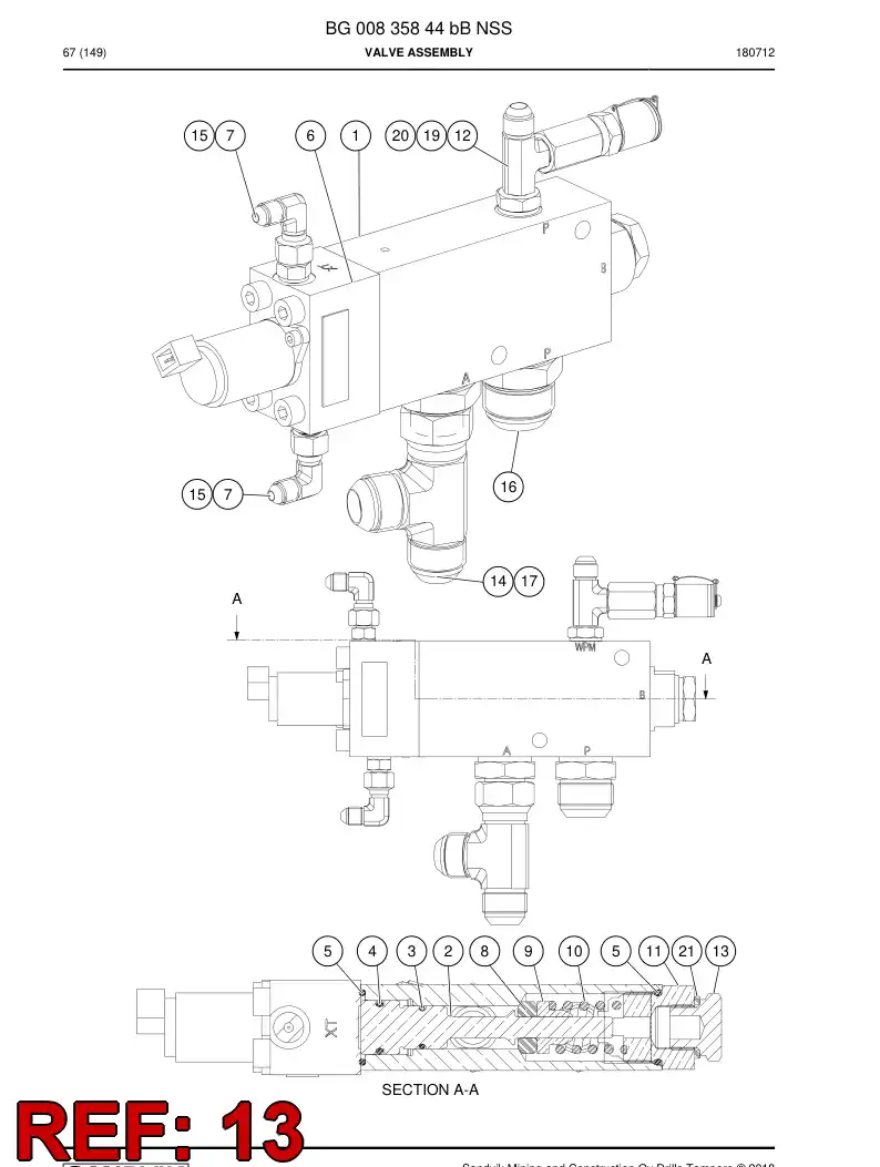 55184452 551 844 52 Plug - Sandvik Technical Drawing