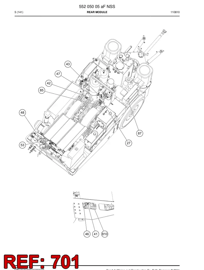 55184480 551 844 80 Power cable - Sandvik Technical Drawing