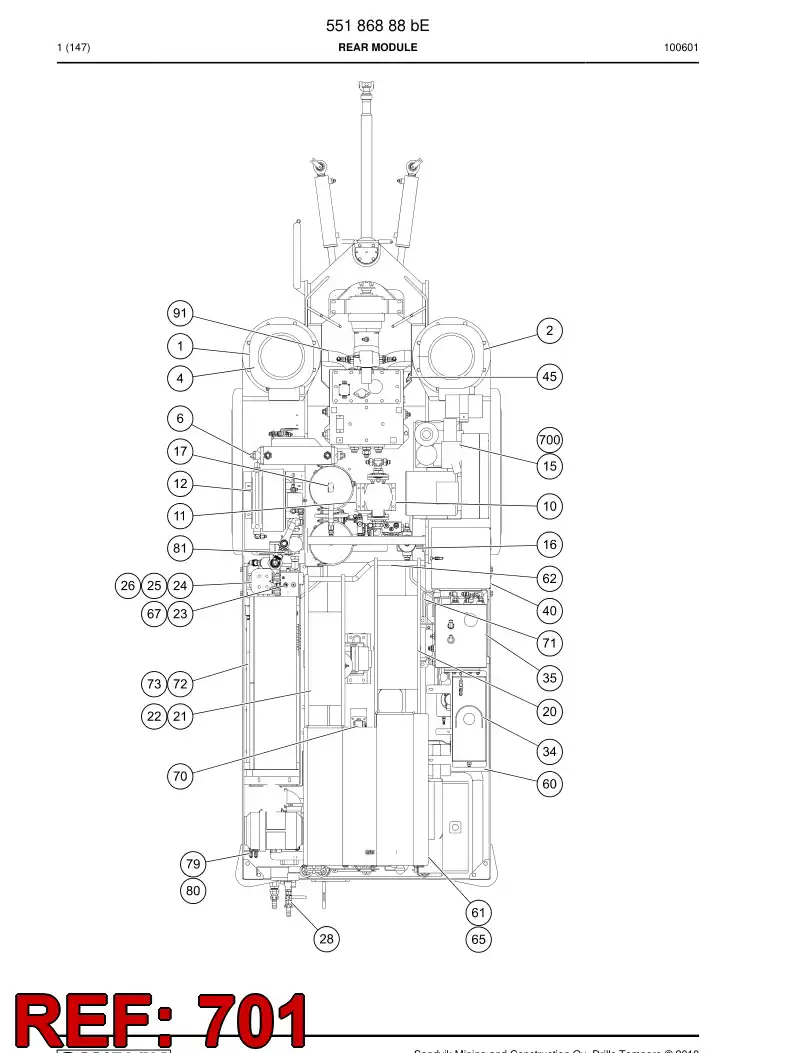 55184485 551 844 85 Power cable - Sandvik Technical Drawing