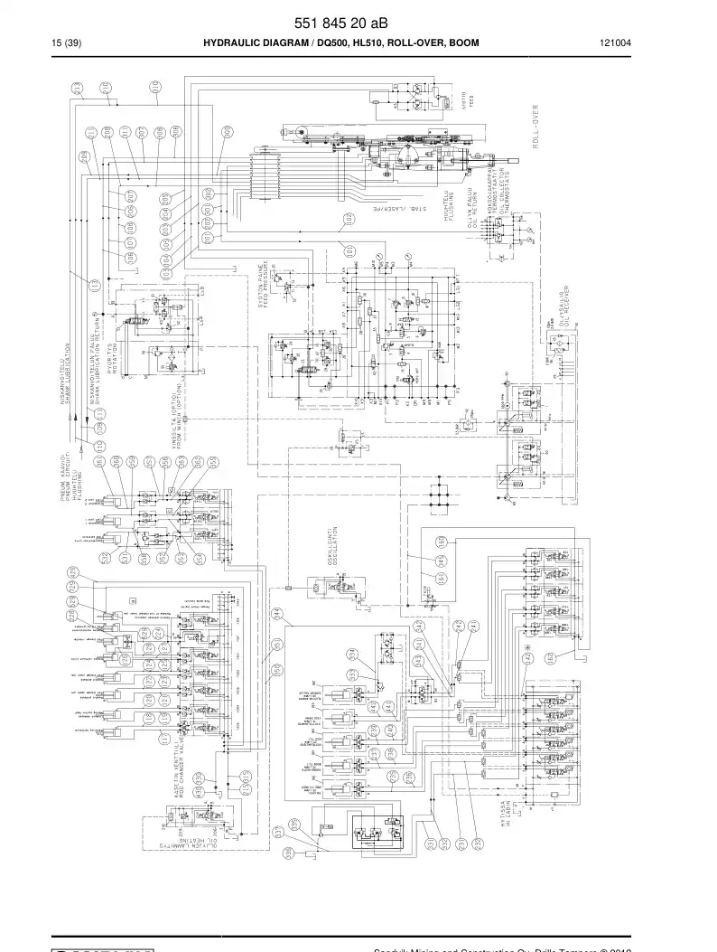 55184520a 551 845 20a HYDRAULIC DIAGRAM - Sandvik Technical Drawing