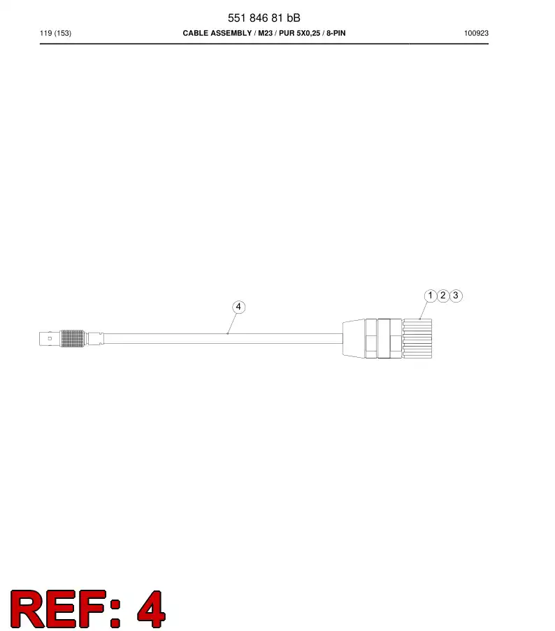 55184682a 551 846 82a Cable - Sandvik Technical Drawing