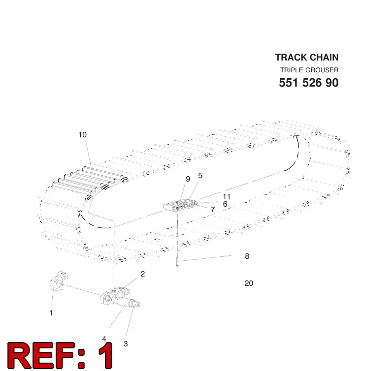55184724 551 847 24 TRACK LINK - Sandvik Technical Drawing