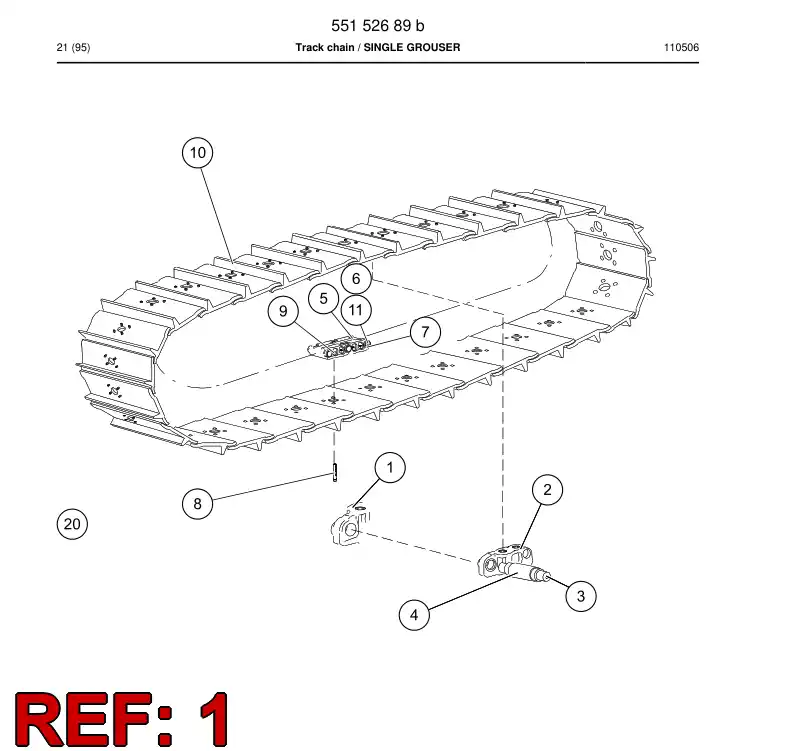 55184724a 551 847 24a Track link - Sandvik Technical Drawing