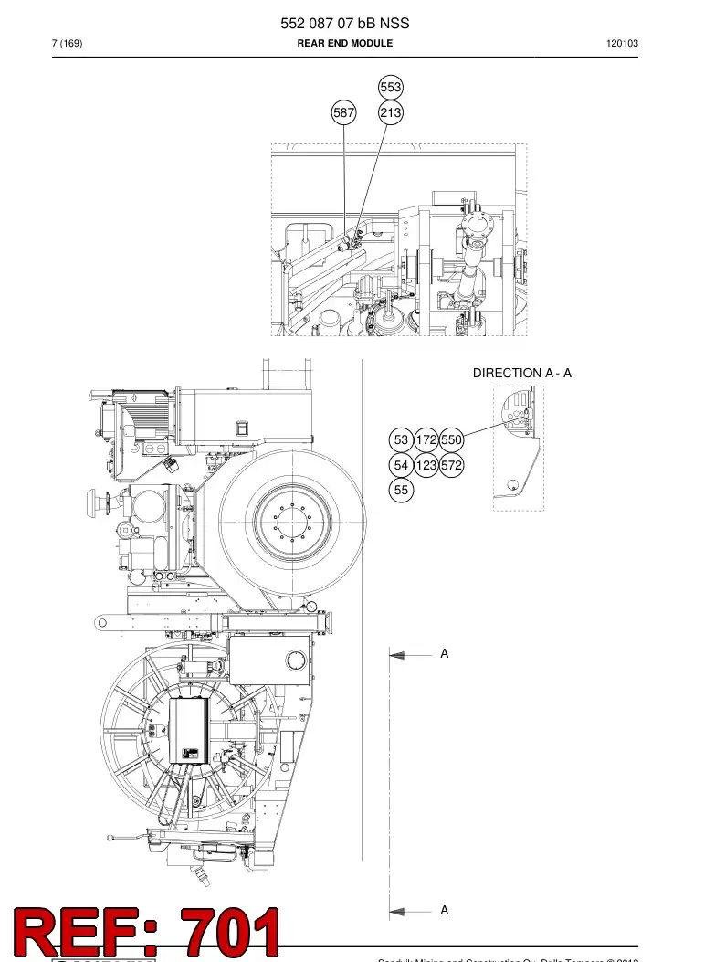 55184812 551 848 12 Power cable - Sandvik Technical Drawing