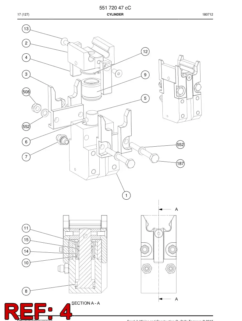 55184838b 551 848 38b Plate, Guide - Sandvik Technical Drawing