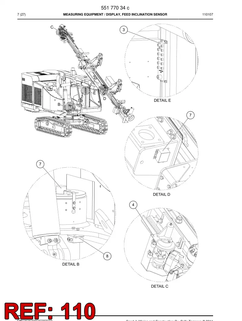 55185059 551 850 59 Cable assembly - Sandvik Technical Drawing