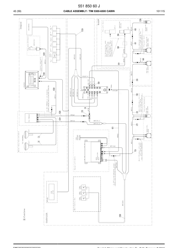 55185060 551 850 60 CABLE ASSEMBLY - Sandvik Technical Drawing