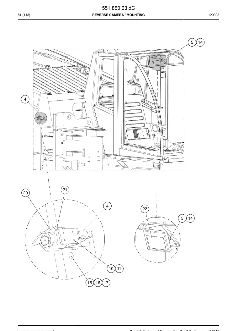 55185063d 551 850 63d Camera, Reversing - Sandvik Technical Drawing