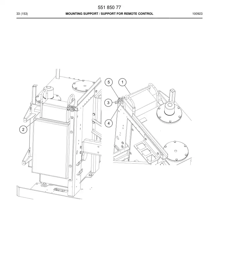 55185077 551 850 77 Mounting support - Sandvik Technical Drawing