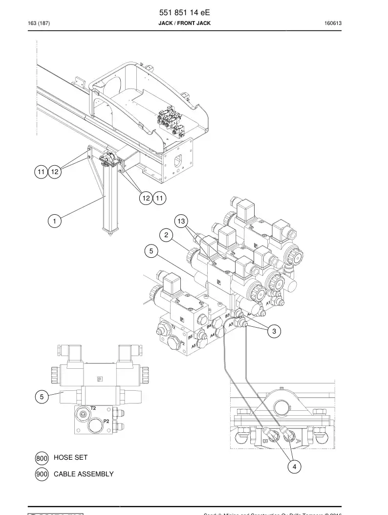 55185114e 551 851 14e Jack - Sandvik Technical Drawing