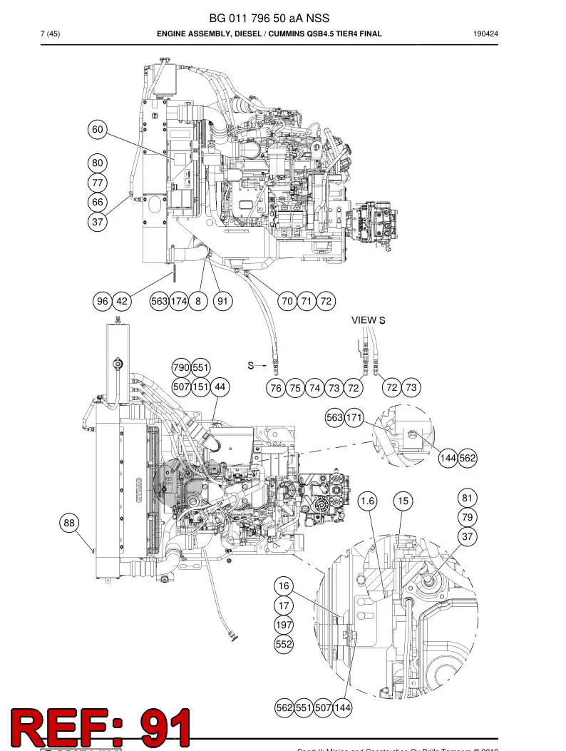 55185244 551 852 44 Plug - Sandvik Technical Drawing