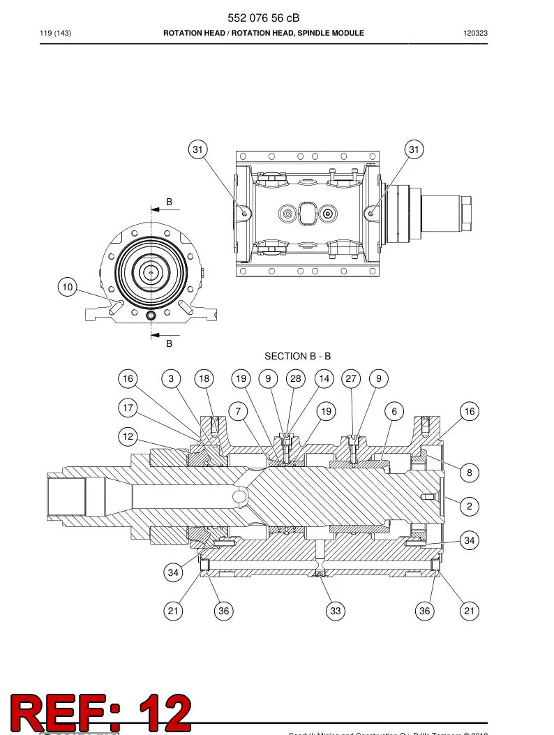 55185259a 551 852 59a Damper - Sandvik Technical Drawing