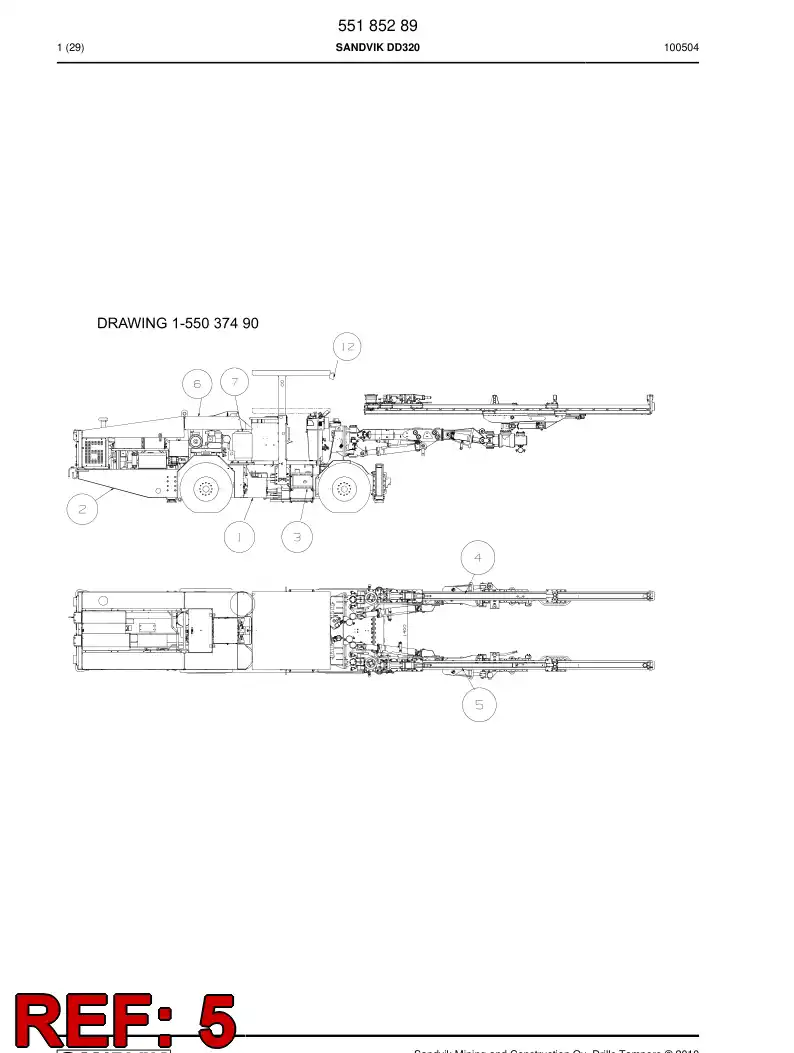 55185284 551 852 84 Drilling module - Sandvik Technical Drawing