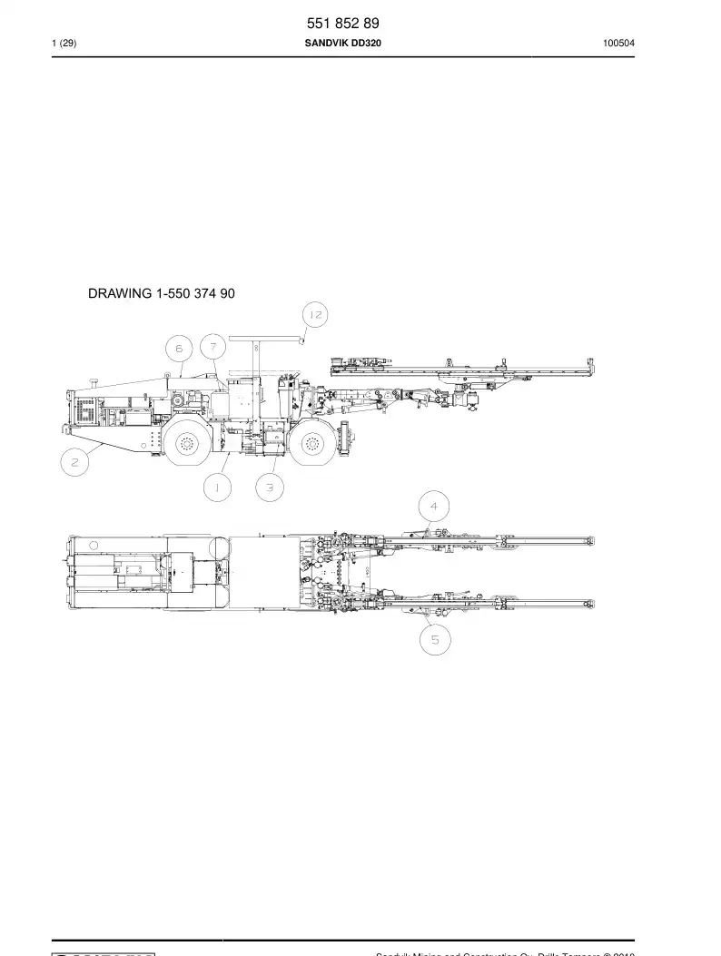 55185289 551 852 89 SANDVIK DD320 - Sandvik Technical Drawing
