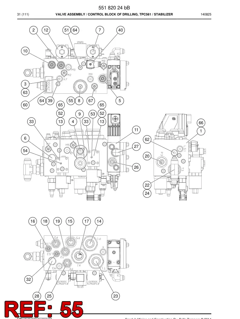 55185390 551 853 90 Cover - Sandvik Technical Drawing