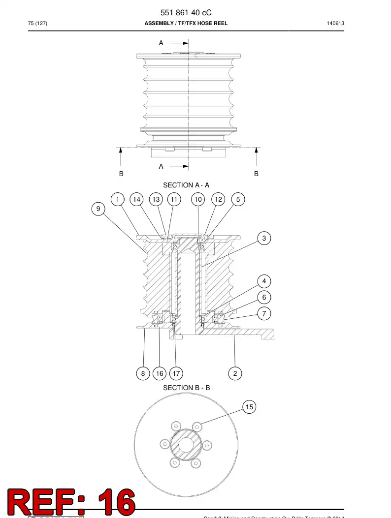 55185393 551 853 93 Seal - Sandvik Technical Drawing