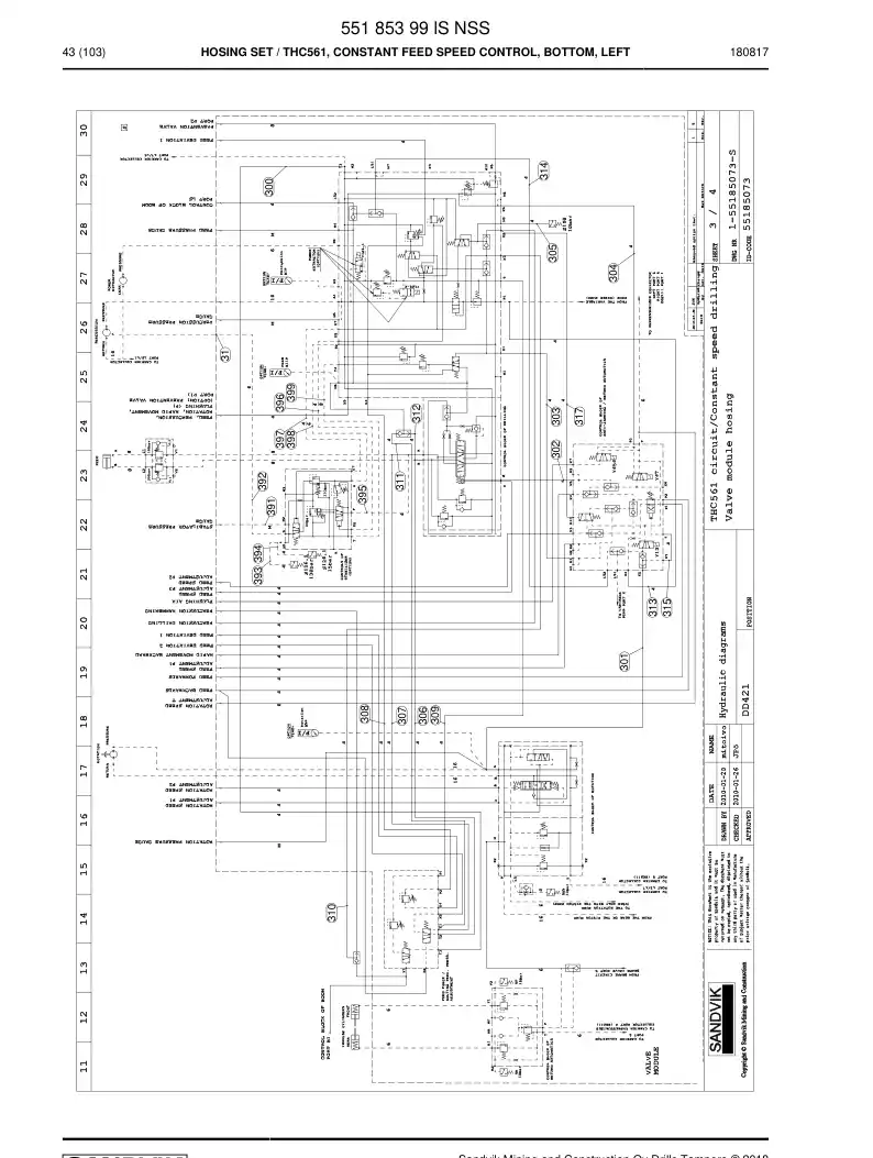 55185399l 551 853 99l Hosing Set - Sandvik Technical Drawing