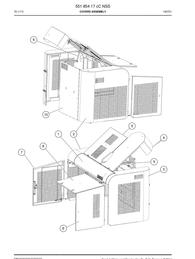 55185417c 551 854 17c Covers Assembly - Sandvik Technical Drawing