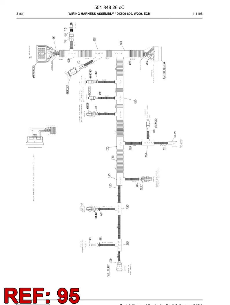 55185466 551 854 66 Seal, Cable - Sandvik Technical Drawing