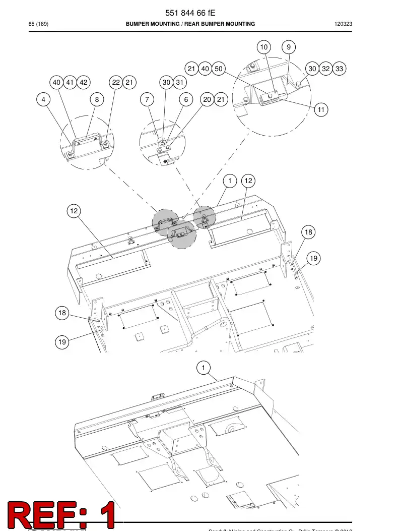 55185526 551 855 26 Bumper - Sandvik Technical Drawing
