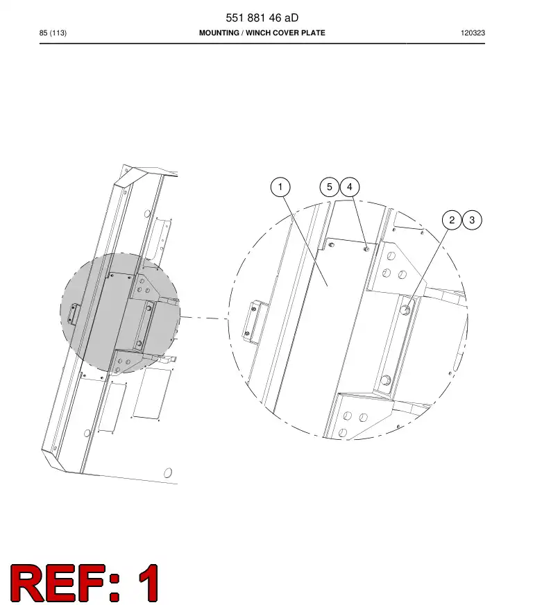 55185544 551 855 44 Plate - Sandvik Technical Drawing