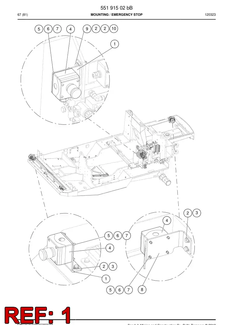 55185545 551 855 45 Plate - Sandvik Technical Drawing