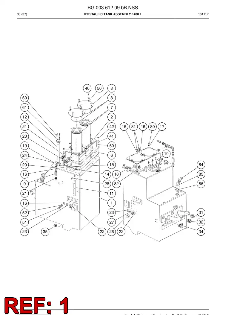 55185851c 551 858 51c WELDING ASSEMBLY - Sandvik Technical Drawing