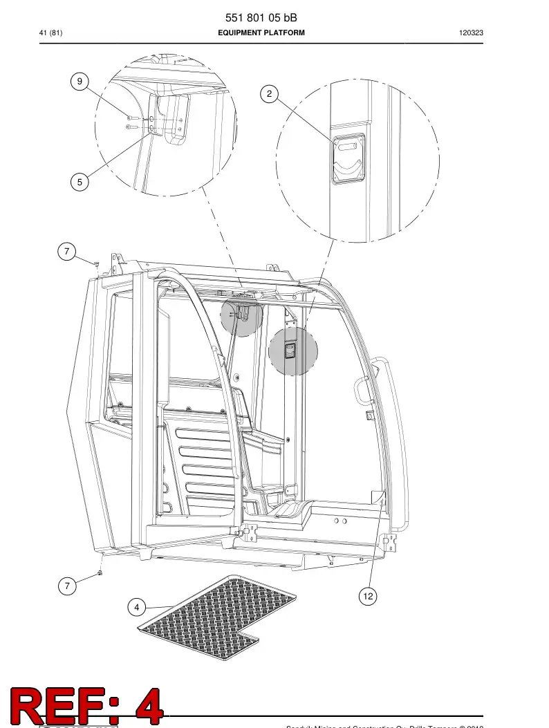 55185859a 551 858 59a Floor Mat - Sandvik Technical Drawing
