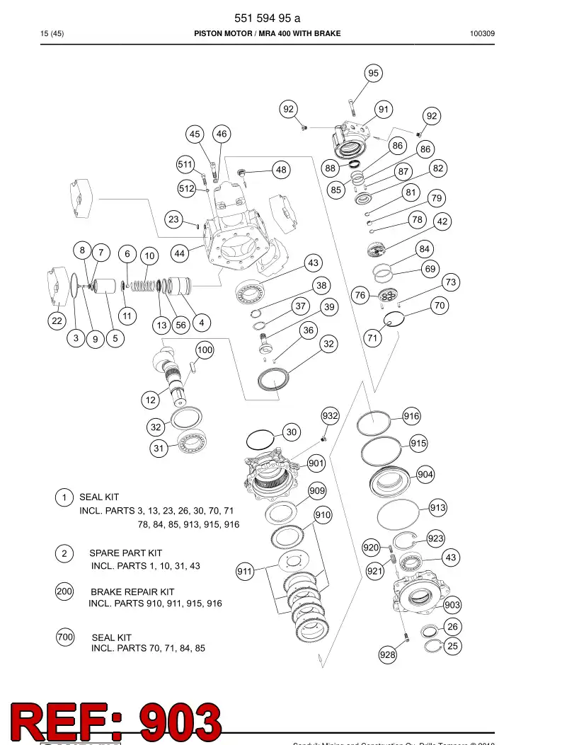 55185914 551 859 14 Brake - Sandvik Technical Drawing