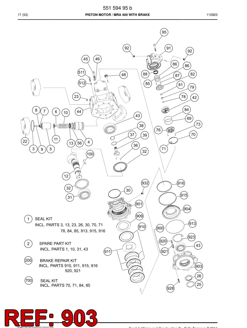 55185914a 551 859 14a Brake - Sandvik Technical Drawing