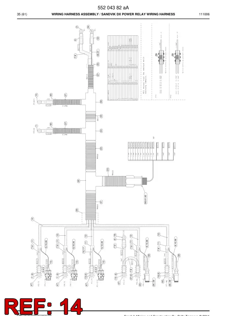 55185986 551 859 86 Terminal, Cable - Sandvik Technical Drawing