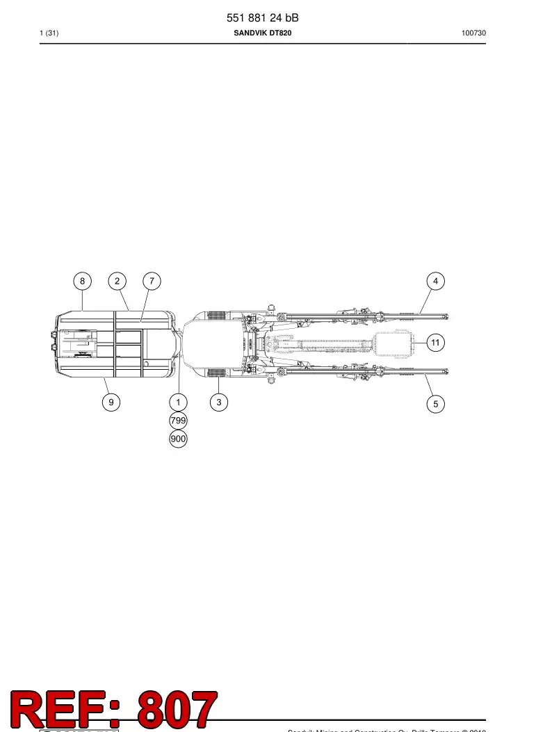55186002 551 860 02 Hose set - Sandvik Technical Drawing
