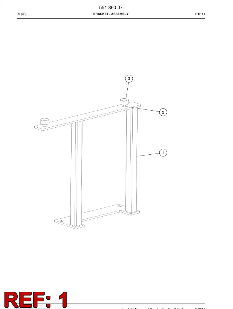 55186010 551 860 10 Bracket - Sandvik Technical Drawing