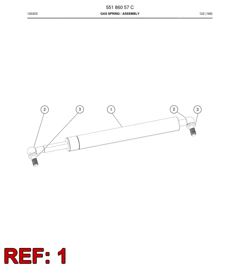 55186058 551 860 58 Spring, Gas - Sandvik Technical Drawing
