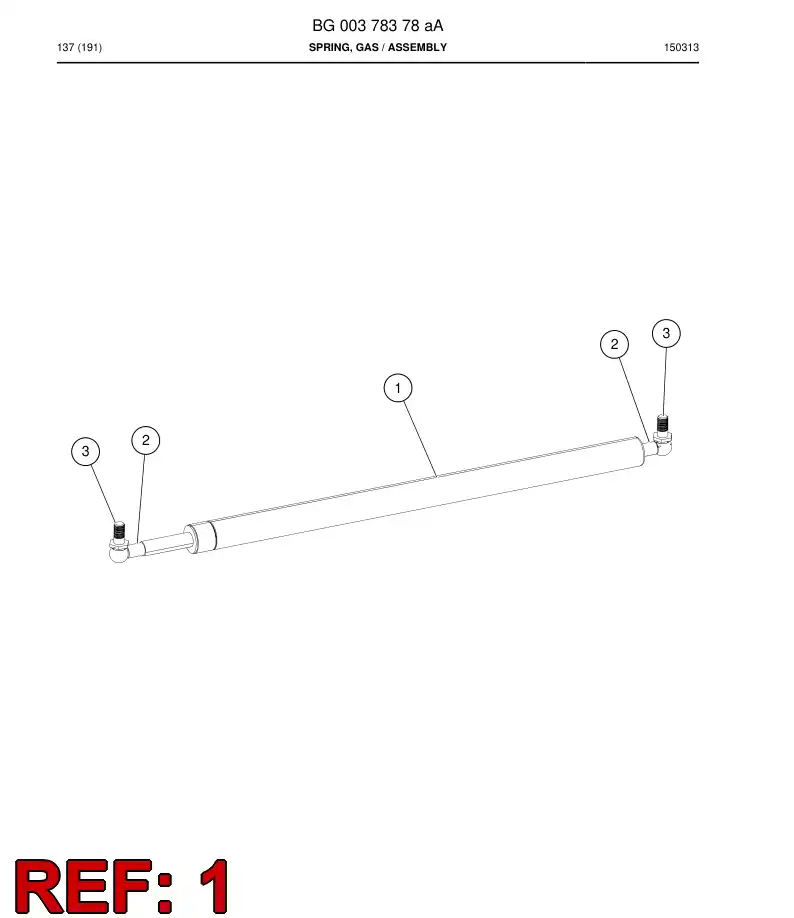 55186060 551 860 60 Spring, Gas - Sandvik Technical Drawing