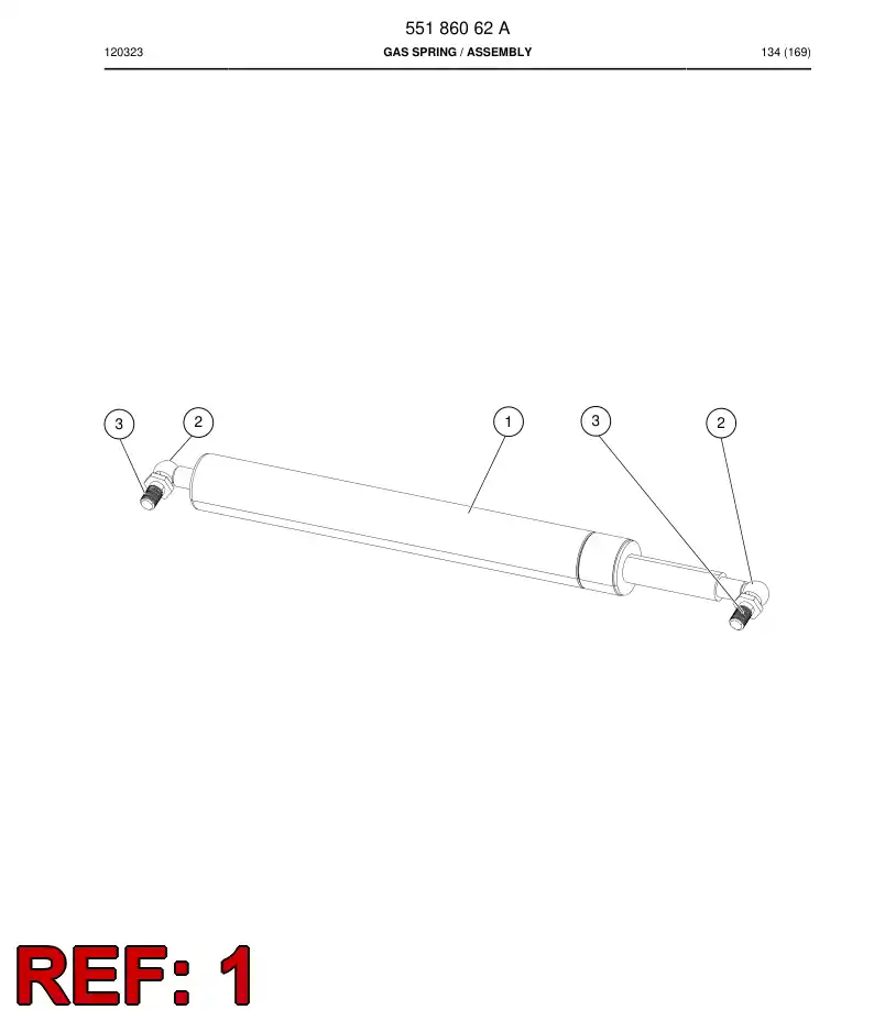 55186063a 551 860 63a Spring, Gas - Sandvik Technical Drawing