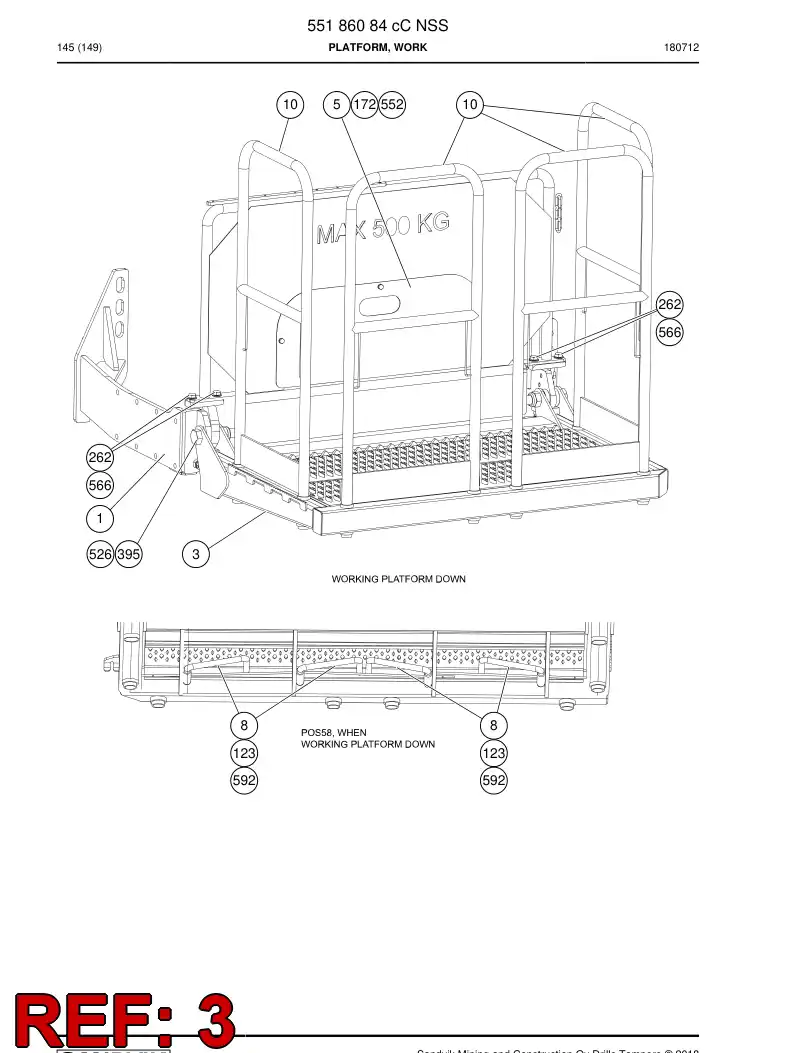 55186088 551 860 88 PLATAFORMA, TRABALHO - Sandvik Technical Drawing