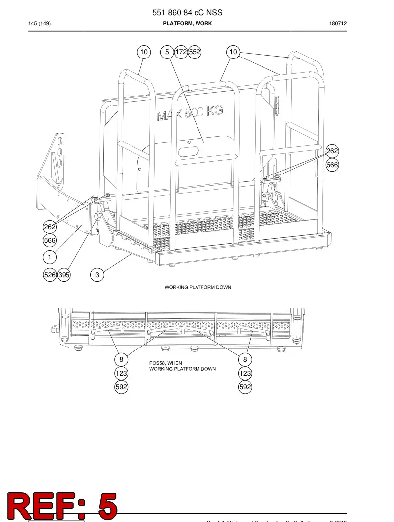 55186112 551 861 12 Plate - Sandvik Technical Drawing