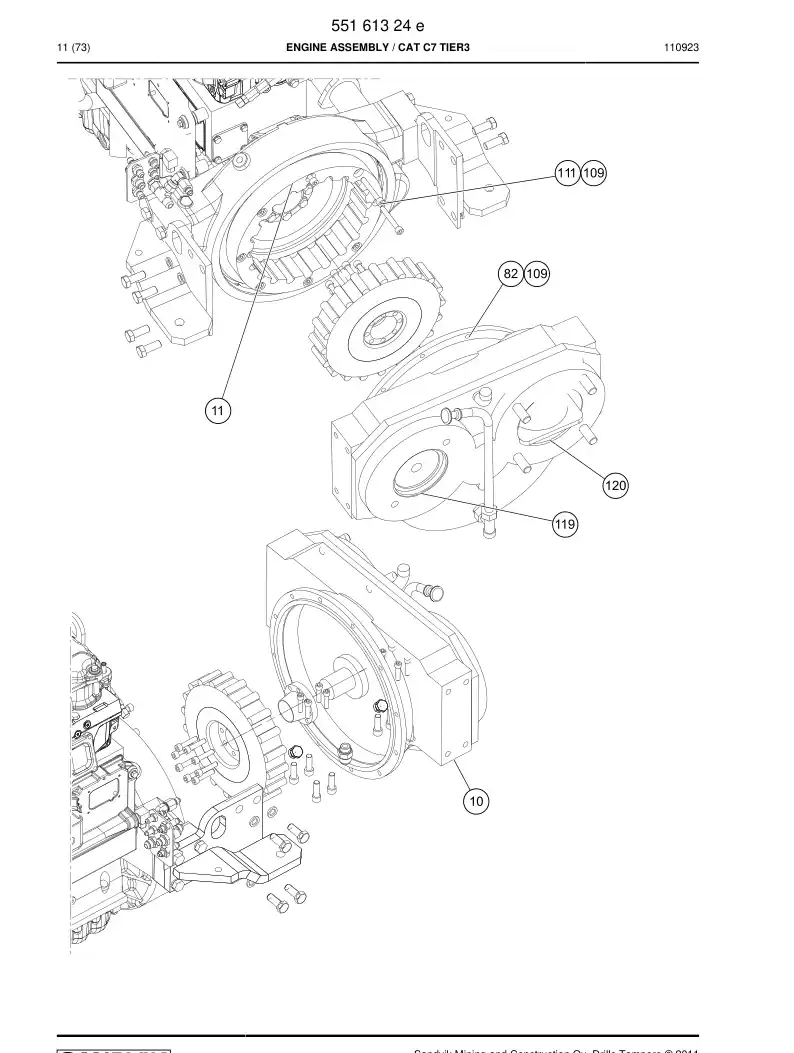 55186143b 551 861 43b Engine - Sandvik Technical Drawing