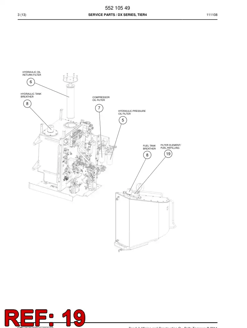 55186192a 551 861 92a Element, Filter - Sandvik Technical Drawing
