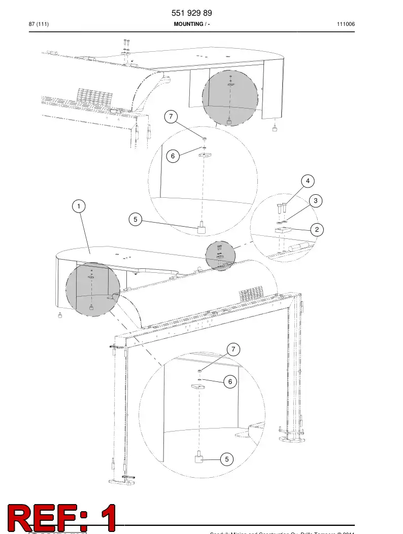 55186194a 551 861 94a 551-861-94a COVER ASSEMBLY - Sandvik Technical Drawing