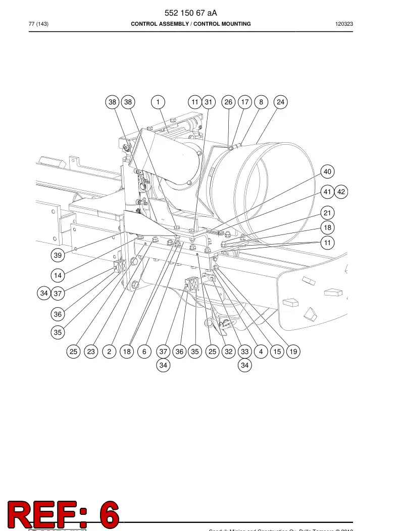 55186222 551 862 22 Bracket - Sandvik Technical Drawing
