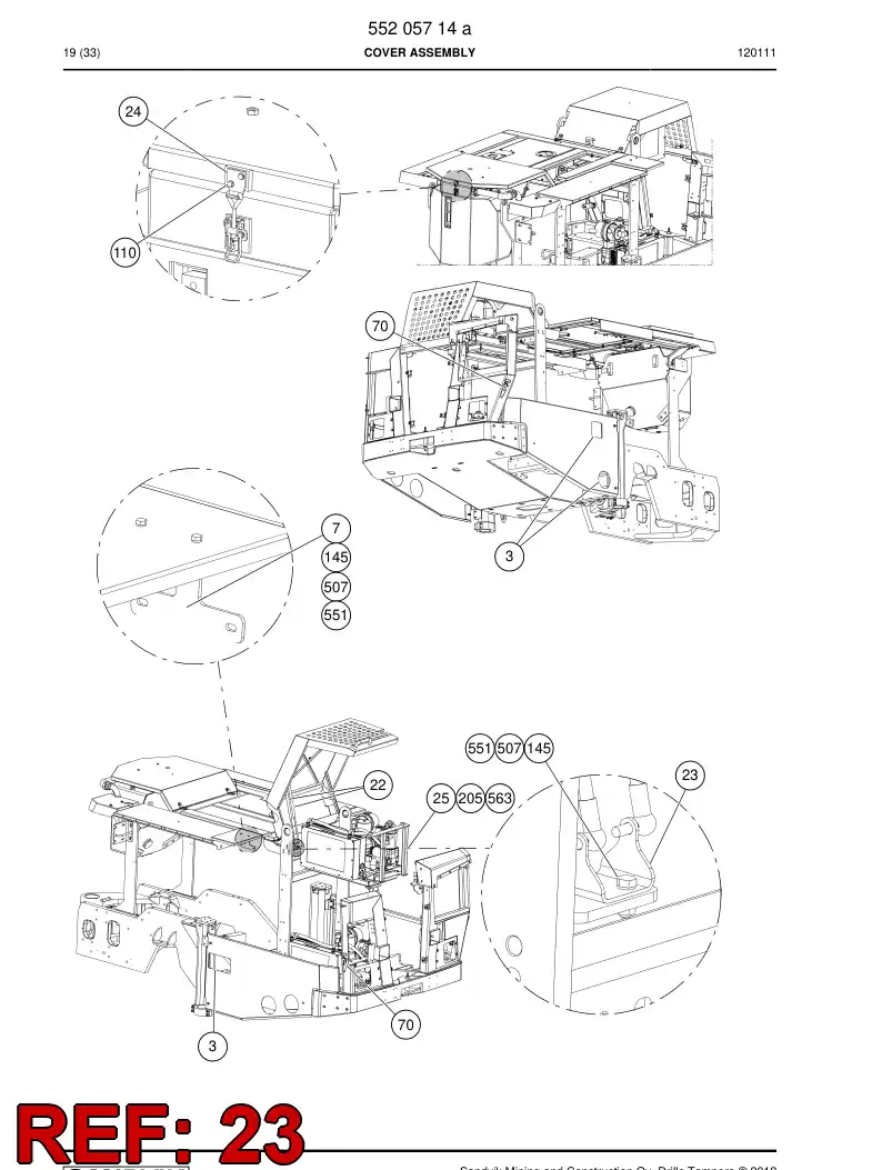 55186225 551 862 25 Mounting plate - Sandvik Technical Drawing