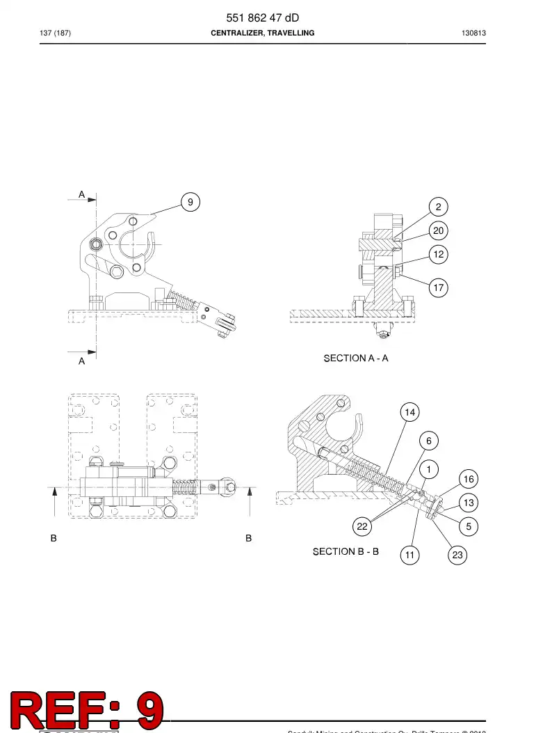 55186251b 551 862 51b Slipper Pad - Sandvik Technical Drawing
