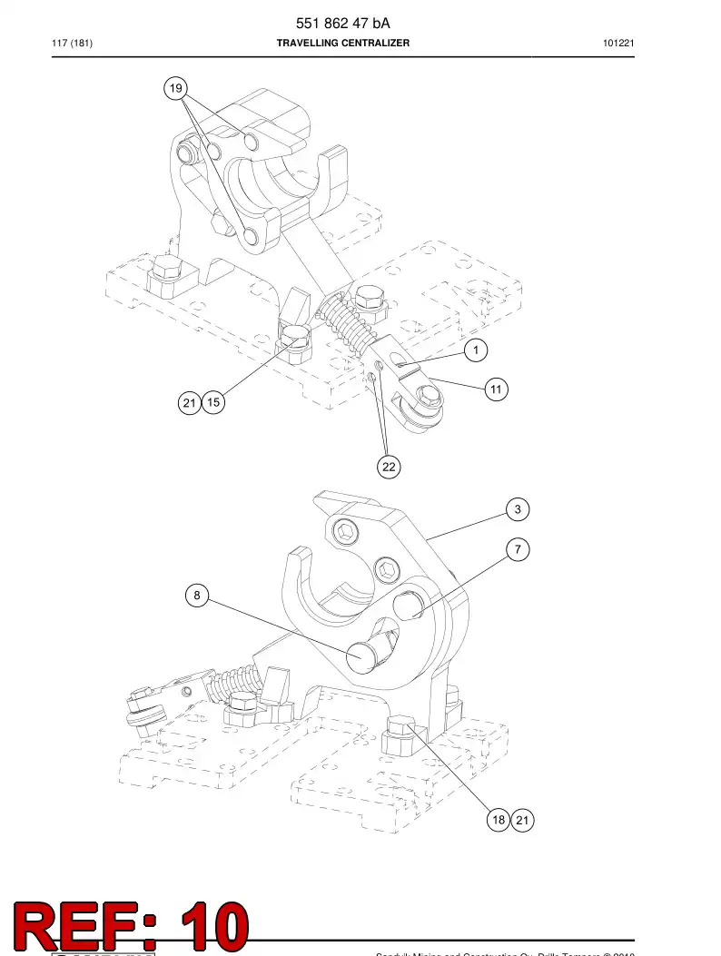 55186253 551 862 53 Wear piece - Sandvik Technical Drawing
