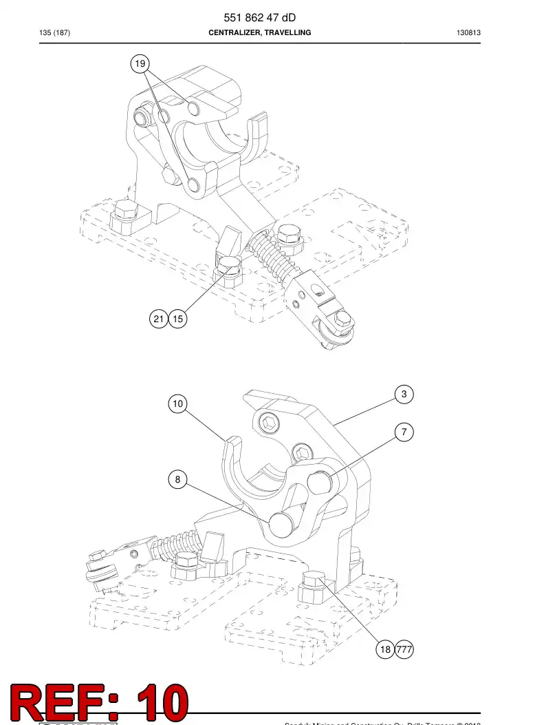 55186253c 551 862 53c Slipper Pad - Sandvik Technical Drawing