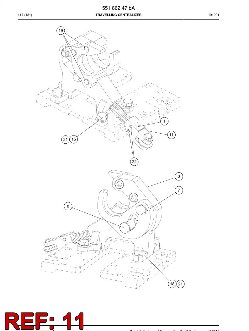 55186254 551 862 54 Wear piece - Sandvik Technical Drawing
