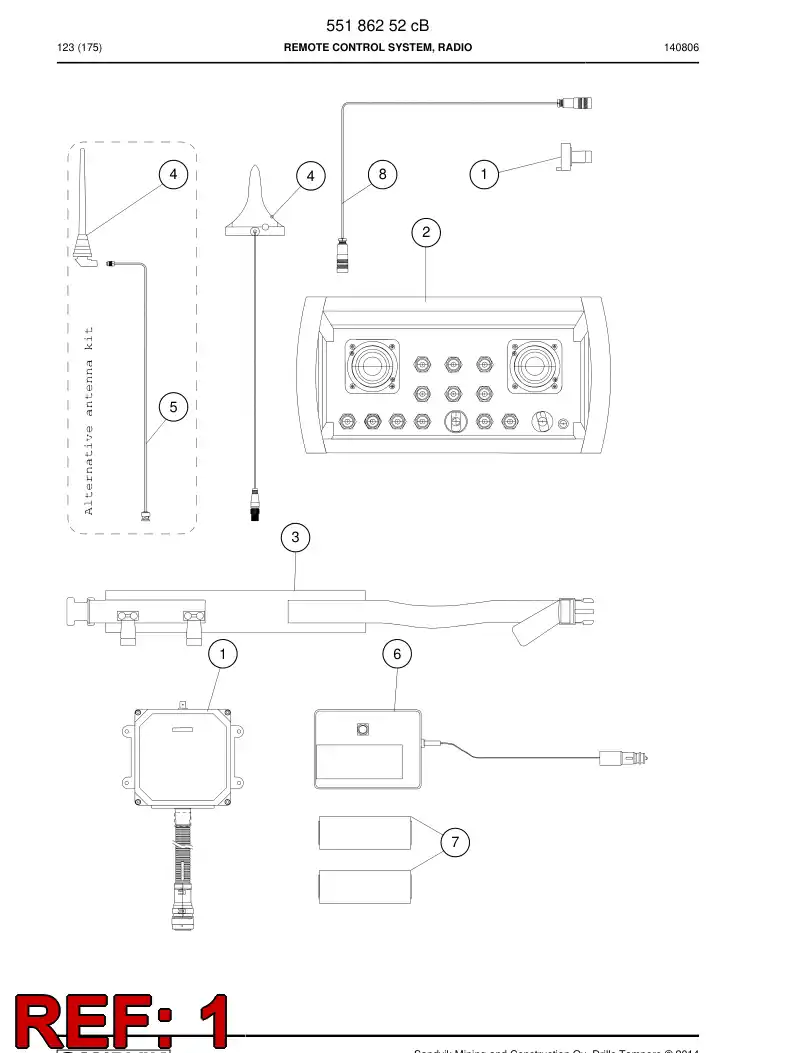 55186255a 551 862 55a Receiver and codekey - Sandvik Technical Drawing