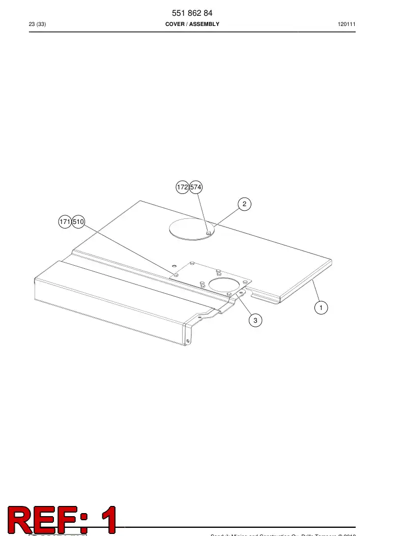 55186286 551 862 86 Cover plate - Sandvik Technical Drawing